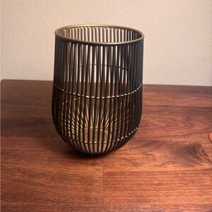 Crate&Barrel Black and Gold Candle Holder